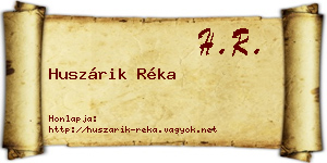 Huszárik Réka névjegykártya