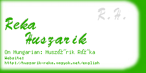 reka huszarik business card